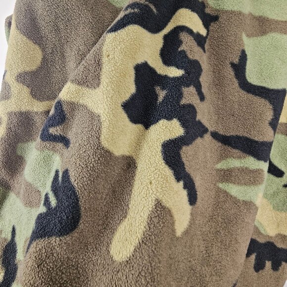 Mens Winter Outdoor Warm Soft Cozy Fleece Green Brown Camo Cowl Neck Sweater S - Picture 7 of 15